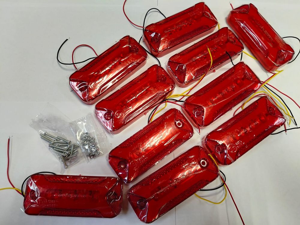 Фонарь габаритный красный 10шт
