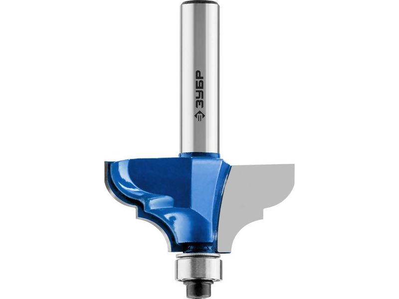 Фреза кромочная калевочная №3, D- 38,1мм, рабочая длина-17,5мм, радиус-6,3мм, хв.-8мм, d-12,7мм, ЗУБР Профессионал