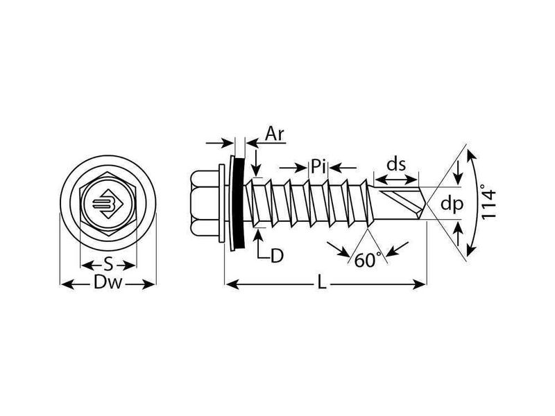 Саморезы ЗУБР для крепления кровель. матер. к дерев. обреш., цвет RAL 5005 "синий насыщ.", оцинк., 4,8х35мм, 1800шт