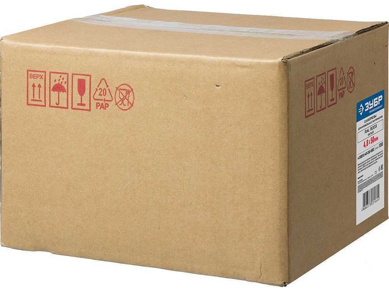 Саморезы ЗУБР ПРОФЕССИОНАЛ окраш., RAL 9003 белый, для крепл. кров. матер. к дерев. обреш., 4,8 х 50 мм, 1200 шт