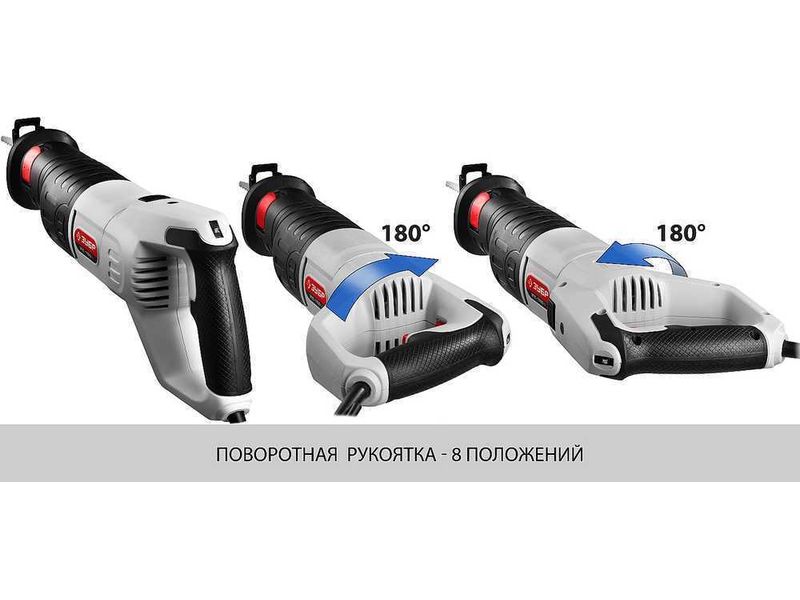 Пила сабельная (электроножовка), ЗУБР ЗПС-1100 Э, 1100 Вт, 800-2700 ход/мин, рез 230 мм (дерево), 20 мм (сталь), ход штока 29 мм