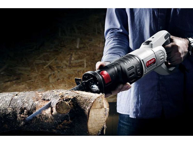 Пила сабельная (электроножовка), ЗУБР ЗПС-1100 Э, 1100 Вт, 800-2700 ход/мин, рез 230 мм (дерево), 20 мм (сталь), ход штока 29 мм