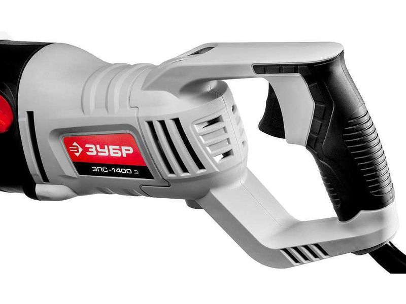 Пила сабельная (электроножовка), ЗУБР ЗПС-1400 Э, 1400 Вт, 0-2800 ход/мин, рез 255 мм (дерево), 20 мм (сталь), ход штока 32 мм, маятник. ход